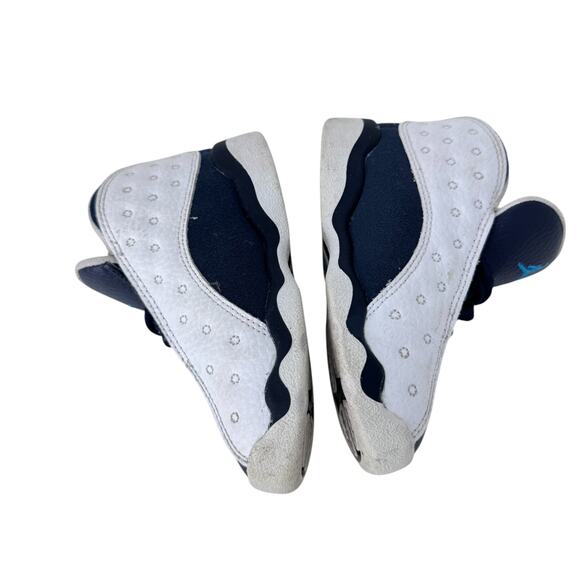 Air Jordan 13 Retro 'Obsidian' Kids Size 8C White Leather Lace Up DJ3004-144 - Picture 5 of 8